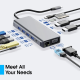 Adapter Type C na LAN Gb SD card TF Type C 3xUSB 3.0 USB 2.0 Audio 2xHDMI i VGA 12 u 1 20cm - 207958