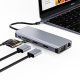 Adapter Type C na LAN Gb SD card TF Type C 3xUSB 3.0 USB 2.0 Audio 2xHDMI i VGA 12 u 1 20cm - 207958