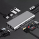 Adapter Type C na LAN Gb, SD card, TF, Type C, 4xUSB 3.0, Audio, HDMI i VGA 11 u 1 20cm kabl - 207963-1