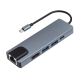 Adapter Type C na LAN Gb, Type C, 2xUSB 3.0 i HDMI 5u1 20cm kabl - 207956-1-1