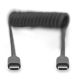 DIGITUS Spiralni kabl USB-C na USB-C 2.0 AK-300431-006-S, 32-100cm, crna - AK-300431-006-S