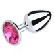 Metalni analni dildo sa roze cirkonom - ft001021
