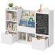 KINDER HOME organizator za dečije igračke sa tablom, policom, 2 fioke i 6 pregrada, puno drvo i MDF - EP3235165