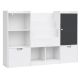 KINDER HOME organizator za dečije igračke sa tablom, policom, 2 fioke i 6 pregrada, puno drvo i MDF - EP3235165
