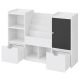 KINDER HOME organizator za dečije igračke sa tablom, policom, 2 fioke i 6 pregrada, puno drvo i MDF - EP3235165