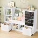 KINDER HOME organizator za dečije igračke sa tablom, policom, 2 fioke i 6 pregrada, puno drvo i MDF - EP3235165
