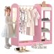 KINDER HOME Dečiji stalak za odeću sa ogledalom, roze - AT-DC-2108-P