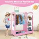 KINDER HOME Dečiji stalak za odeću sa ogledalom, roze - AT-DC-2108-P