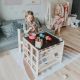 Montesori set 2 u 1 KINDER HOME, dečiji sto sa stolicom i kockom za penjanje, prirodno drvo - EP3231427