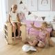 Montesori set 2 u 1 KINDER HOME, dečiji sto sa stolicom i kockom za penjanje, prirodno drvo - EP3231427