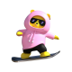 Auto igracka JWD Snowboard Teddy roze - 214017