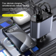 Auto punjač C1 4u1 PD 3A, USB 2.4A 120W (total) sa Type C/lightning kablom tamno sivi - 216087-1