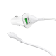 Auto punjac HOCO Z31 QC3.0 2xUSB sa micro USB kablom beli - 81720-1