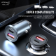 Auto punjac KONFULON C80Q, 3.6A, QC3.0 22.5W, PD 30W sivi - 207143