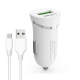 Auto punjač LDNIO DL-C12 2.1A + Micro USB kabel beli - 036680