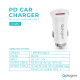 Auto punjac Pluginn PI-21S, PD 20W, QC 3.0 18W, sa lightning kablom beli - 208946