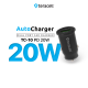 Auto punjač Teracell Evolution TC-10 PD 20W, USB QC3.0 15W crni - 208233-1