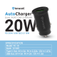 Auto punjač Teracell Evolution TC-10 PD 20W, USB QC3.0 15W sa Lightning kablom crni - 601281