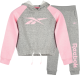 REEBOK komplet trenerka za devojčice krop top, sivo roze - B4356RG