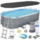 BESTWAY Bazen za metalnim okvirom, merdevinama i filter pumpom 549x274x122cm Pool Power steel - 1668-1