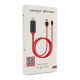 Kabl lightning na HDMI USB 2m crveni - 87813