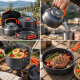 Set posuđa za kampovanje, sklopivi, aluminijum, sivi sa crvenim detaljima - EP3286098