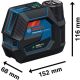 BOSCH Kombinovani laser GCL 12V-50-22 CG sa držačem I baterijama - 0601066S00