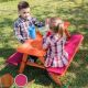 KINDER HOME Garnitura za baštu KINDER HOME, Dečiji sto za piknik sa klupama i mekim jastucima - C089