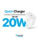 Kucni punjac Teracell Evolution TC-07 PD Fast charging 20W sa PD type C kablom beli CE - 223682