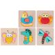 MARIONETTE WOODEN TOYS Drvena puzzle slagalica sa životinjama 14 × 14 cm - EP3150996