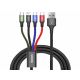 BASEUS Kabl Za Brzo Punjenje 4 u1 iP+Type-C+Micro 3.5A 1,2m crna - CA1T4-B01