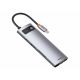 BASEUS Prikljucna stanica 8 u 1 Multifunkcionalna Type-C to HDMI+USB 3.0+PD+RJ45+SD TF siva - CAHUB-CV0G
