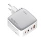 Kucni punjac sa adapterima LDNIO Q408 GaN PPS QC3.0 (30W), 3xPD3.0 (100W), 100W Max, sa Type C na Type C kablom beli - 217366