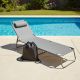 eHomeGarden Ležaljka sa jastukom siva + rashladna torba - COMBO99-710000