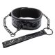 Crna ogrlica sa metalnim povodcem Black Collar and Leash - ff001037