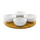 DAJAR Porcelanski set 4 ovalne činije sa daskom od bambusa - DJ45576
