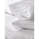 VIKTORIJA Posteljina Saten pruga BELA 200x220cm - VLK000273-bela