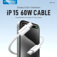 Data kabl KONFULON DC61 PD 60W Super Fast Charge za iPhone 15 Type C na Type C beli 1m - 214342