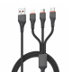 Data kabl LDNIO LC96 u 4.2A 3 u 1 sivi 1.2m - 220796