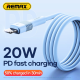 Data kabl REMAX Leya Series PD 20W Fast Charging RC-C056 Type C na iPhone lightning beli - 213399-1