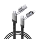 Data kabl REMAX RC-C189 PD 65W, QC 3.0 USB Lightning 27W, 2u1 crni 1m - 217299