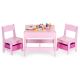ECO TOYS Set dečji sto sa tablom za pisanje i stolice, roze - ZKC-1B