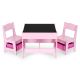 ECO TOYS Set dečji sto sa tablom za pisanje i stolice, roze - ZKC-1B
