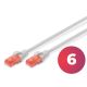 DIGITUS DK-1612-0025 patchcord cat 6 U/UTP CCA 0,25m sivi - DG049