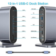 Docking station / HUB Type-C na LAN Gb, SD card, TF, PD, Type-C, 4xUSB 3.0, Audio, HDMI i VGA 12 u 1 sa postoljem - 615983