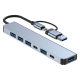 Docking station / HUB Type-C na USB 3.0 7u1 kabel 10cm - 601956