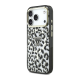 Maska za iPhone 17 Pro/ 18 Pro Guess IML Leopard Glitter Triangle MagSafe crna - EP3236199