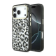 Maska za iPhone 17 Pro/ 18 Pro Guess IML Leopard Glitter Triangle MagSafe crna - EP3236199