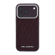 Maska Karl Lagerfeld Grained Allover Logo Metal Elongated Magsafe iPhone 17 Pro/ 18 Pro bordo - EP3235746