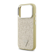 Maska za iPhone 17 Pro Guess Glitter Triangle Logo MagSafe zlatna - DRO622630